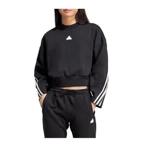 NWT Adidas Women's Large Black Future Icons 3-stripes Cotton Blend Sweatshirt